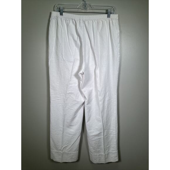 Soft Surroundings‎ Pants Womens M White Wide Leg Pull-On Casual Beach Preppy - Picture 2 of 8